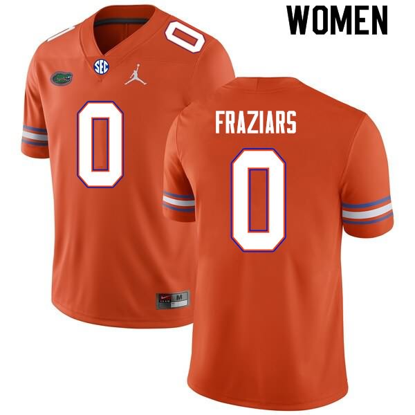 NCAA Florida Gators Ja'Quavion Fraziars Women's #0 Nike Orange Stitched Authentic College Football Jersey ASH4564ZV